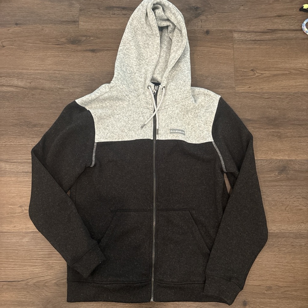 Quiksilver Black and Gray Zip-Up Hoodie